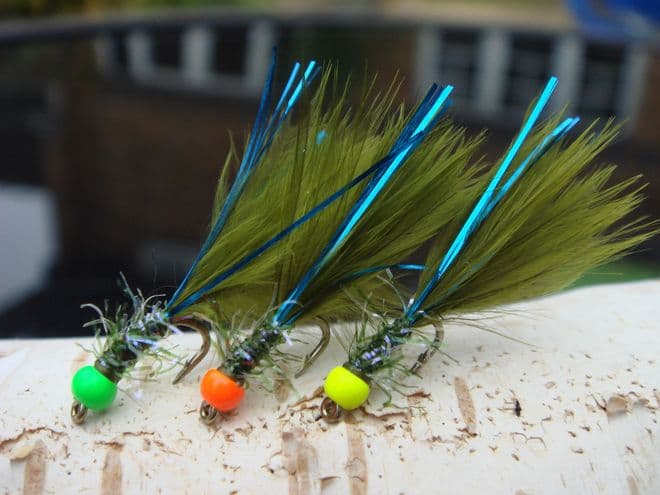 Martyn's Deadly Dark Olive Blue Flash Hot Headed Micro Damsel Set