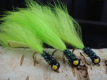 Martyn's Favourite Mini Chartreuse and Pearly Black  Leech