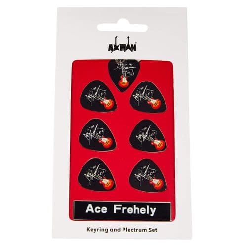 Ace Frehley Guitar Plectrum Gift Set | 6 Artist Plectrums | 1 Artist Keyring