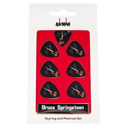 Bruce Springsteen Guitar Plectrum Gift Set | 6 Artist Plectrums | 1 Artist Keyring
