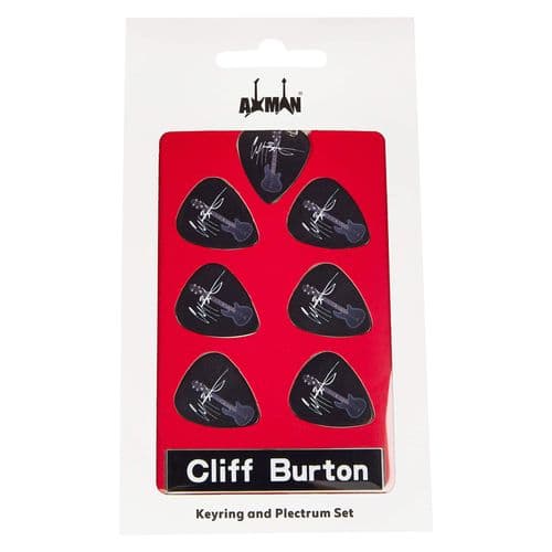 Cliff Burton Guitar Plectrum Gift Set | 6 Artist Plectrums | 1 Artist Keyring