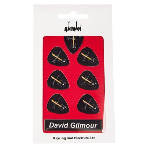 David Gilmour Guitar Plectrum Gift Set | 6 Artist Plectrums | 1 Artist Keyring