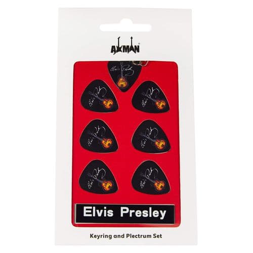 Elvis Presley Guitar Plectrum Gift Set | 6 Artist Plectrums | 1 Artist Keyring