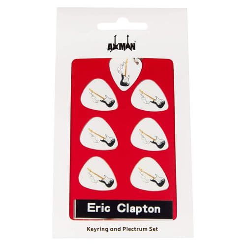 Eric Clapton Guitar Plectrum Gift Set | 6 Artist Plectrums | 1 Artist Keyring