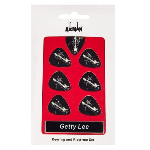 Geddy Lee Guitar Plectrum Gift Set | 6 Artist Plectrums | 1 Artist Keyring