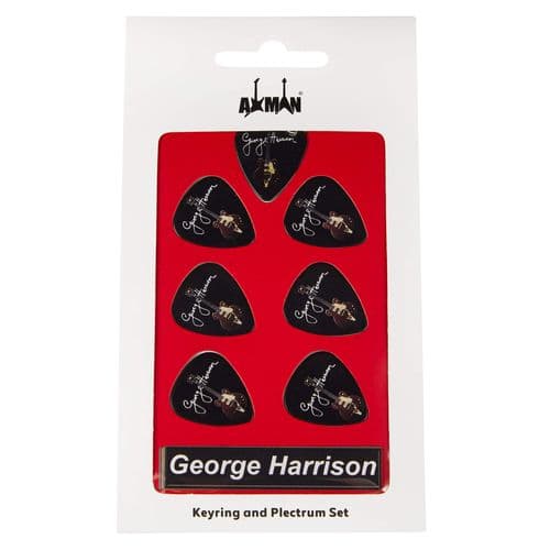George Harrison Guitar Plectrum Gift Set | 6 Artist Plectrums | 1 Artist Keyring