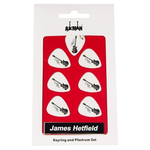 James Hetfield Guitar Plectrum Gift Set | 6 Artist Plectrums | 1 Artist Keyring