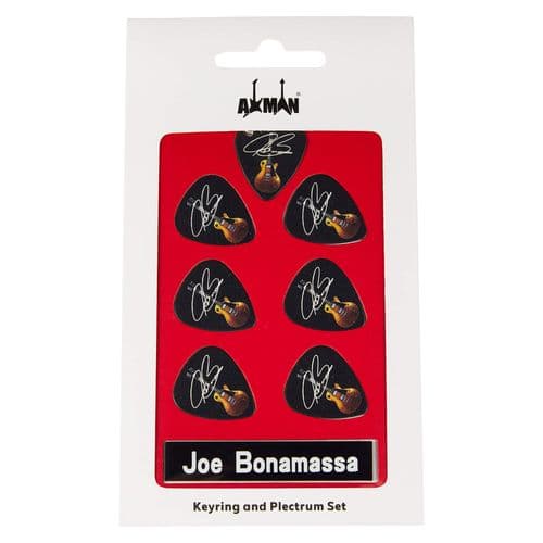 Joe Bonamassa Guitar Plectrum Gift Set | 6 Artist Plectrums | 1 Artist Keyring