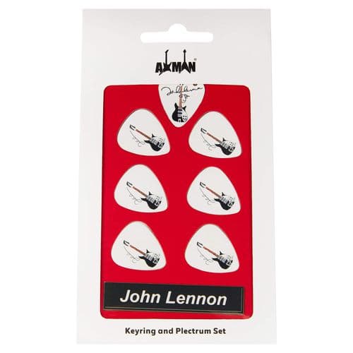 John Lennon Guitar Plectrum Gift Set | 6 Artist Plectrums | 1 Artist Keyring