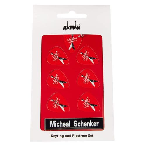 Michael Schenker Guitar Plectrum Gift Set | 6 Artist Plectrums | 1 Artist Keyring