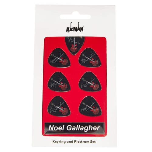 Noel Gallagher Guitar Plectrum Gift Set | 6 Artist Plectrums | 1 Artist Keyring