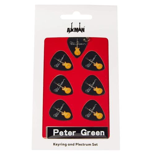 Peter Green Guitar Plectrum Gift Set | 6 Artist Plectrums | 1 Artist Keyring