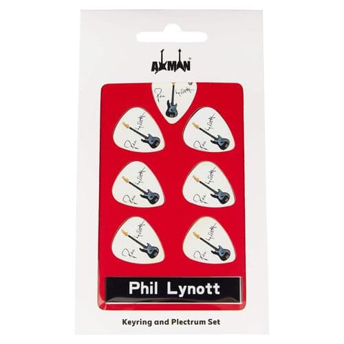 Phil Lynott Guitar Plectrum Gift Set | 6 Artist Plectrums | 1 Artist Keyring