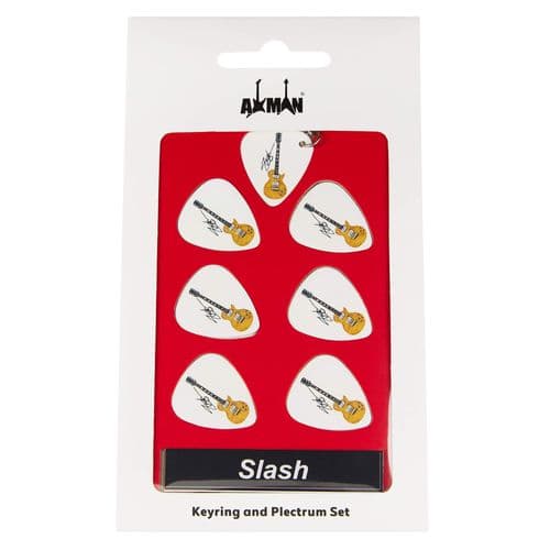 Slash Guitar Plectrum Gift Set | 6 Artist Plectrums | 1 Artist Keyring