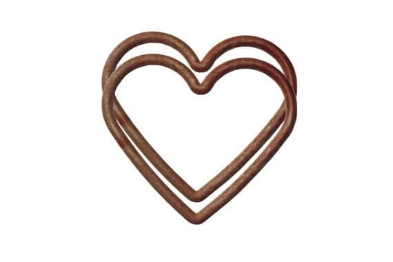 1 Pair 15cm x 11cm Large Heart Shape WOOD EFFECT Plastic Bag Purse Handles. S7834