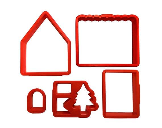 10 Pack Gingerbread House Cookie Cutter Set. S7865