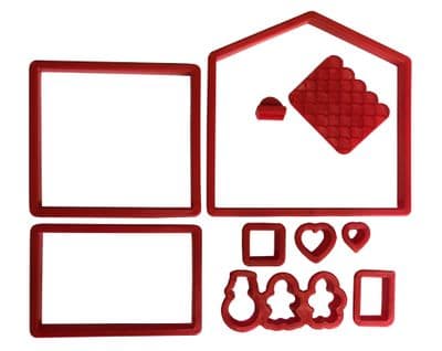 10 pk Gingerbread House Cookie Cutter Set, Swiss Cottage. S7878
