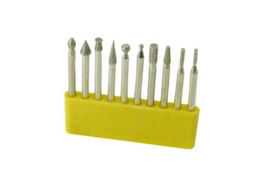 2.3mm Dia Assorted Diamond Burrs. pk10 M0205