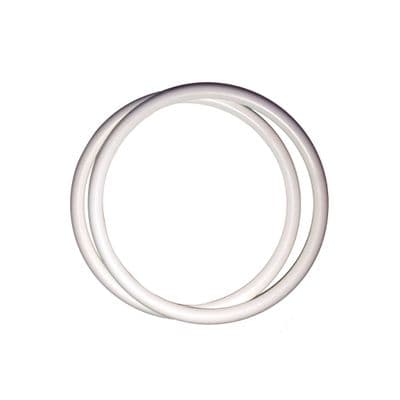 Bag Handles, Round, 1 Pair of 15cm Small  White Plastic Bag Purse Handles, Macrame Rings. S7796