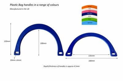 Bag Handles, 'U' Shaped Plastic Handles in Various Colours for making your own bags. S7918