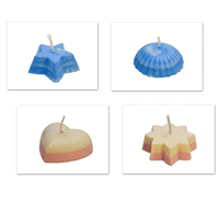 Bag of 10 Floating Candle/Soap Moulds, Tray with 4 Shapes, Star, Heart, Flower, Ridged Dome. S7290