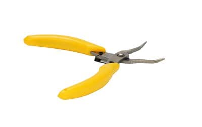 Bent Nose Stainless Steel Pliers with Yellow Handles. S7075