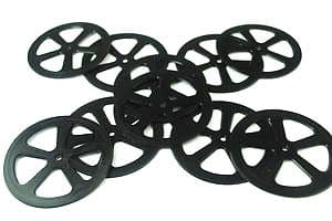 CIRCLE WHEELS PK  100 x 64mm Black. Toy Car Making. S7401