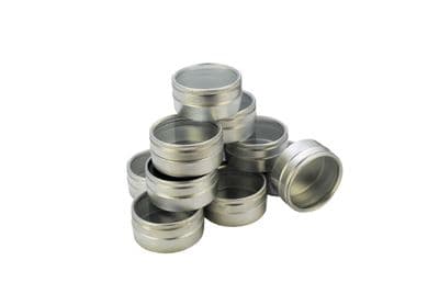 Clear Lid Storage Tins, Box of 12. S7857