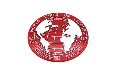 Colchester, The World Turns on Lathes Plastic Machine Badge Emblem Sign Logo Identifier. M9293