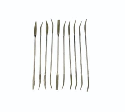 Diamond Riffler File Set, 10 Bent/Curved Double Sided Files. M9366