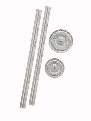 Dolls House Cornicing and/or Ceiling Roses, 12th Scale, Various Options. A1017