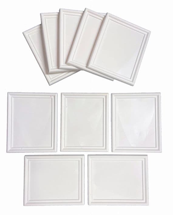 Dolls House Picture Frames, Pack of 10, Rectangular, Choice of Colours.  A1007