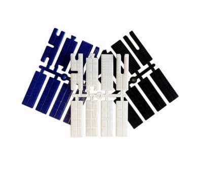 Flat Plastic Spacers/Packers/Shims, Assorted, 3 Colour Coded Strips. BT3050