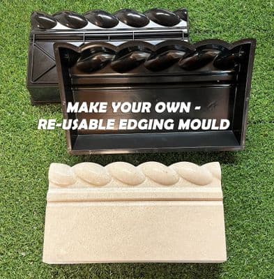 Garden Border / Lawn Edging Mould. Rope Top. Make Your Own Concrete Edging.  UK Made X2308