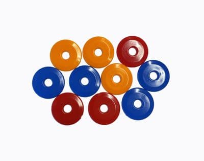 High Impact HDPE Plastic Penny Washers Marker 25mm Dia, Pack of 100. S7840