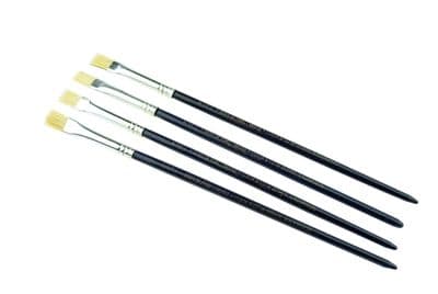 Lefranc & Bourgeois Hog Bristle Oil / Acrylic Brush x 4, Size 6 Flat 6 S7318