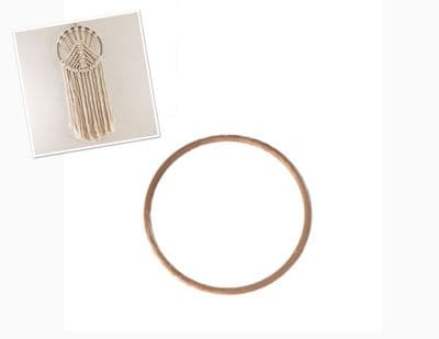 PK 5 30cm X/L Round Brown Plastic Macrame Rings S7822