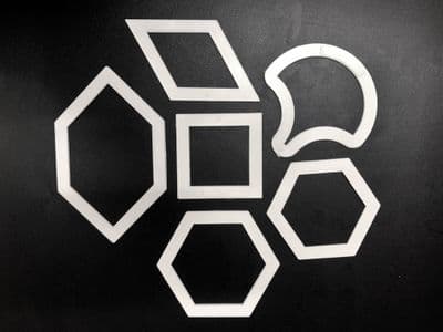 Plastic Patchwork Templates, Set A: 6 Different Shapes, Craft Stencils. S7880