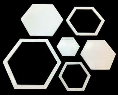 Plastic Patchwork Templates, Set C: 6 Hexagonal Shapes, Craft Stencils. S7882