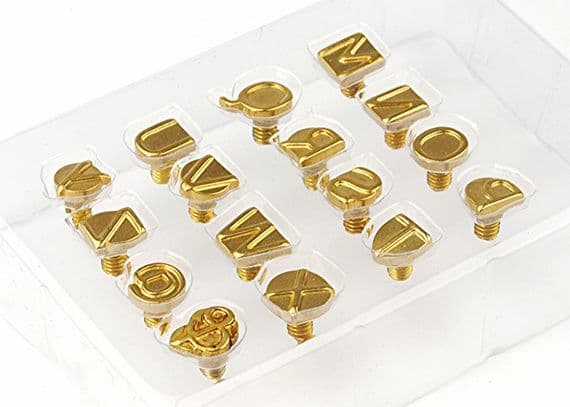 Pyrography Stamps,Leather Wood Burning  16 Piece, Letters M-Z. M0621
