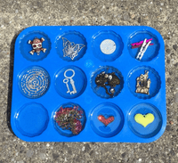 Resin Mould Mold Tray, Makes 12, Heart, Flower, Swirl Design etc.    S7749