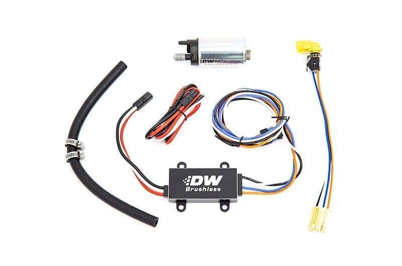DeatschWerks DW440 440lph Brushless Fuel Pump w/ PWM Controller & Install Kit 99-04 Ford Mustang GT main image 1