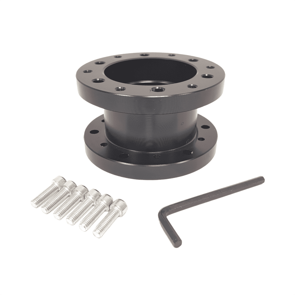 RHD UNIVERSAL STEERING WHEEL BOSS SPACER HUB EXTENDER BLACK ANODISED 50MM