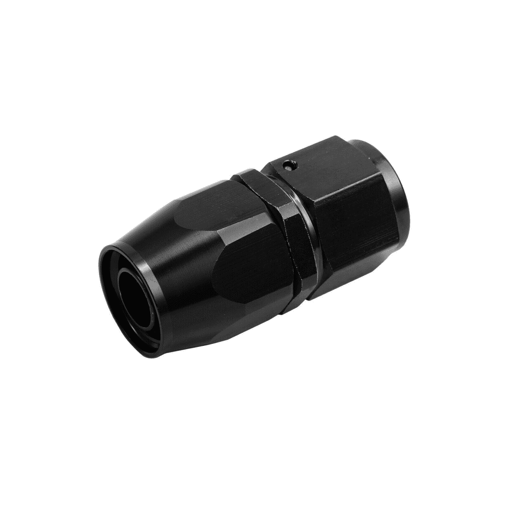 STEALTH BLACK SWIVEL BRAIDED HOSE FITTING CONNECTOR STRAIGHT SELECT SIZE