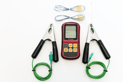 HVAC plumbers temperature differential kit (2 clamp probes thermometer & case)