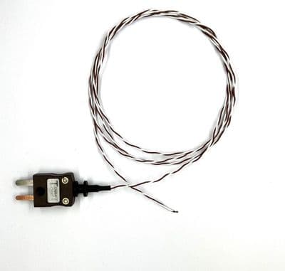 Type T PFA Twisted Pair Welded Tip Wire Thermocouple 250°C