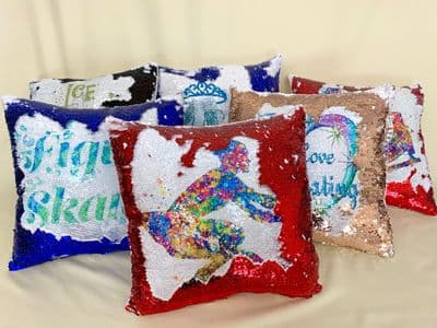Reversible sequin cushion - roller