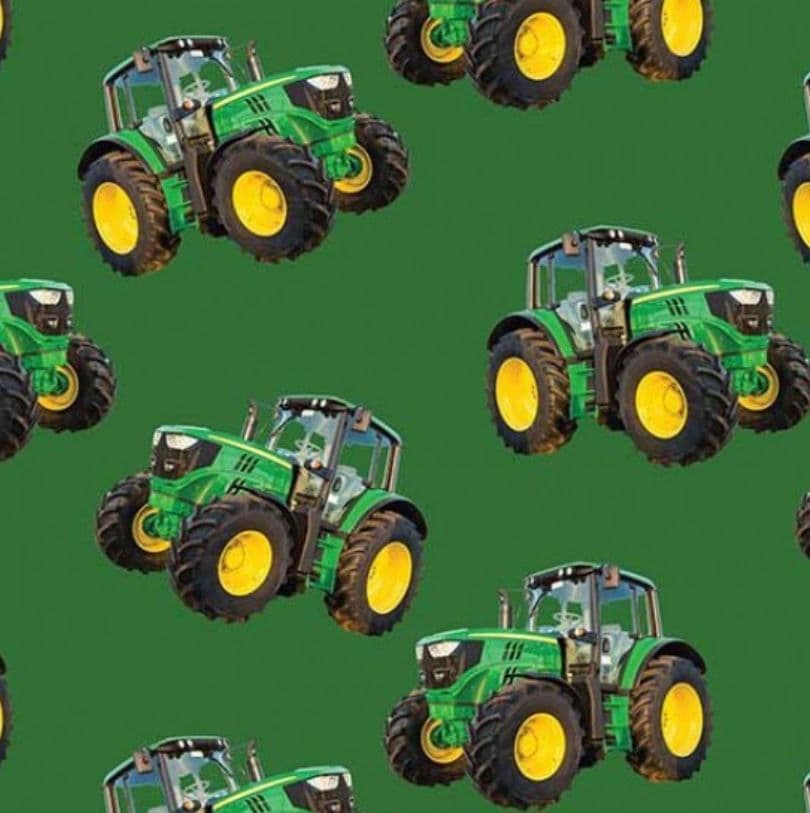 Nutex Farm Machines Multi Green Tractor Fabric 100 Cotton