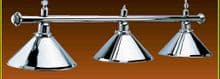 Chrome Pool Table Light Rosetta Lighting Snooker Shades Chandelier Kitchen Island