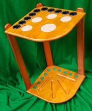 Corner Cue Rack Stand Golden Oak Wooden Snooker Pool Table Balls Rest